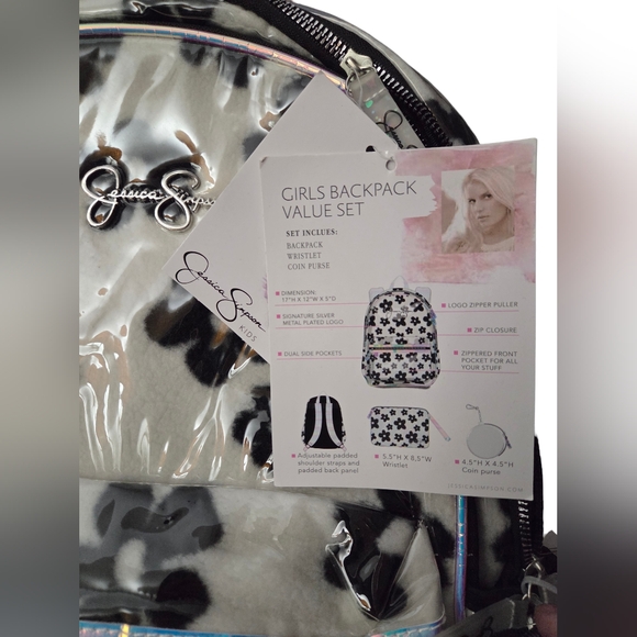 Jessica Simpson - NEW Set of 3 Girls or Women's Backpack Coin Purse & Wristlet - Picture 7 of 8